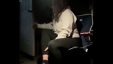 Sneaky MILF Sucks Cock in the Garage