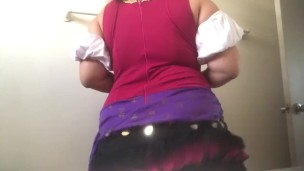 Trying on Gypsy Costume